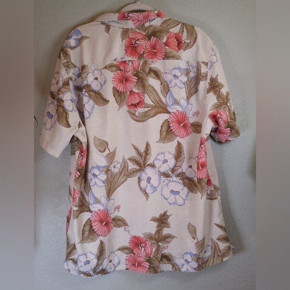 Tommy Bahama Silk XL Bohemian Tropical Floral Modern Fit Loose Fit Short Sleeve - Picture 4 of 7